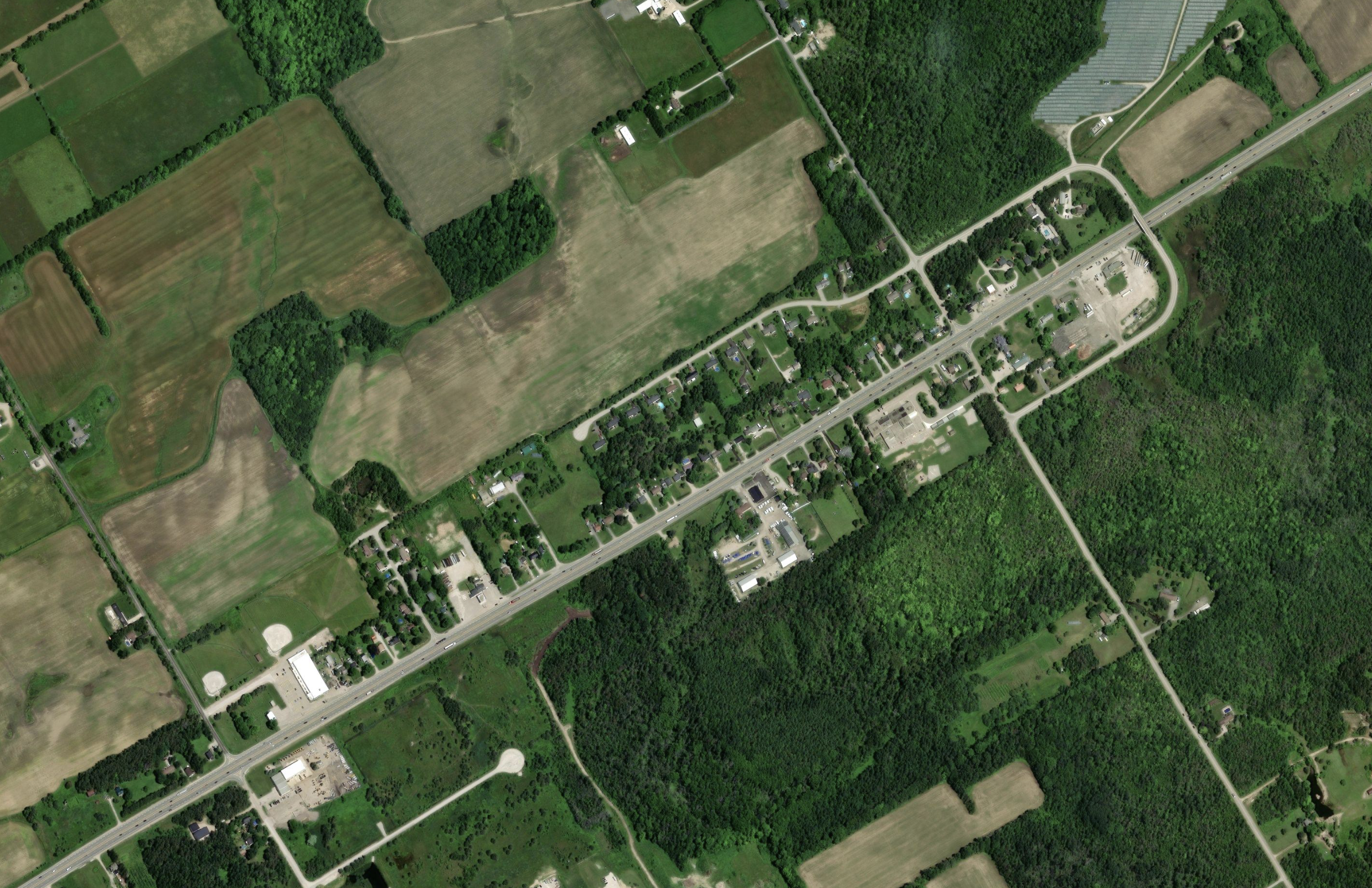 Arial view of development land